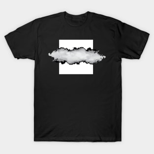 White Gray and Black Graphic Cloud Effect T-Shirt